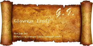 Glovnya Izsó névjegykártya